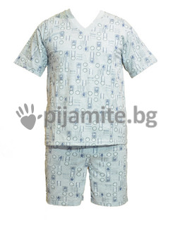 Мъжка пижама, трико - къс ръкав, къси панталони 121 
